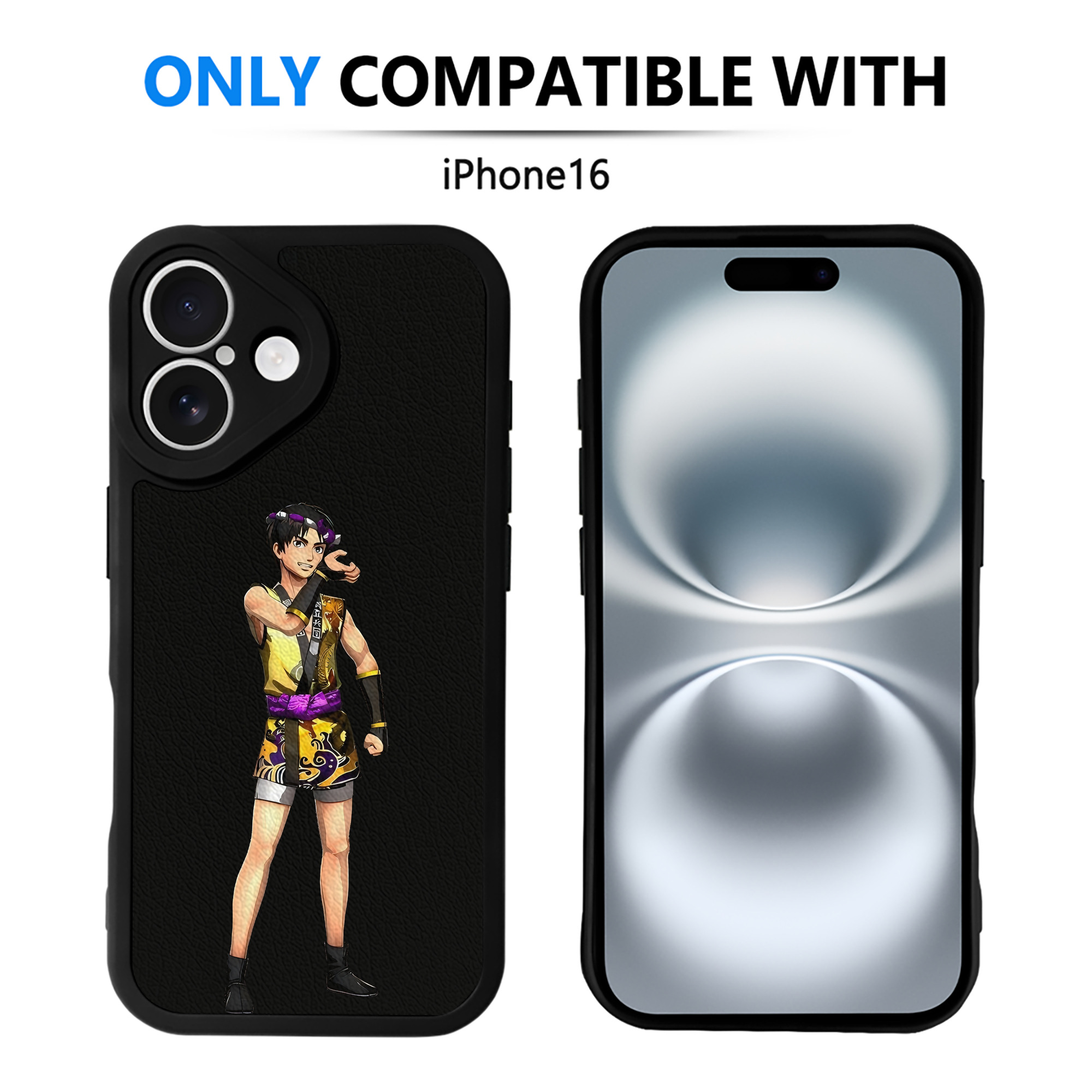 （画像用） 進撃の巨人 リヴァイ·アッカーマン Attack on Titan Levi Ackerman 【iPhone 16シリーズ対応】シリコンスマホケース（レザー調） 材質：シリコン